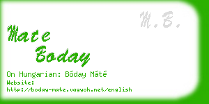 mate boday business card